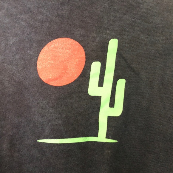 Navy Blue Cropped Cactus Tee - Picture 3 of 4